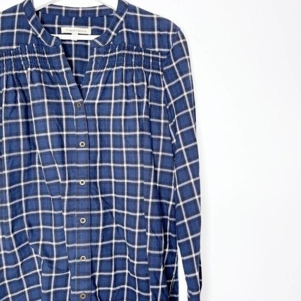 41 HAWTHORN Mataya Smocked Flannel Shirt  - Picture 2 of 11